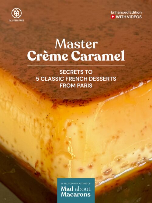 Cover of Master Creme Caramel ePub enhanced video edition showing a large pudding topped with caramel